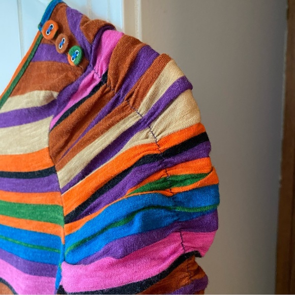 Anthropologie women’s stripes top with ruching and buttons size XS - Picture 6 of 8